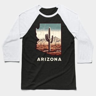 ARIZONA STATE MAP USA Baseball T-Shirt